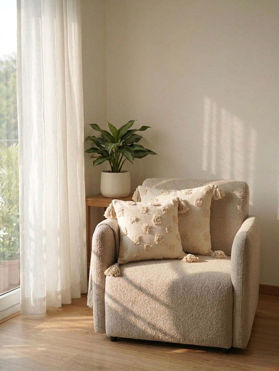 Boho Tufted Dot Cushion Cover Tassels