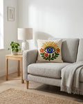 Evil Eye Bloom Embroidered Cushion Cover