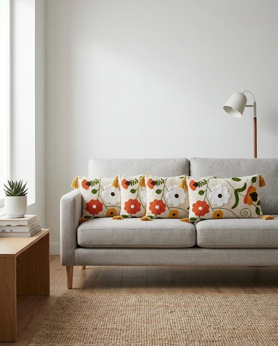 Bloom Garden Embroidered Cushion Cover