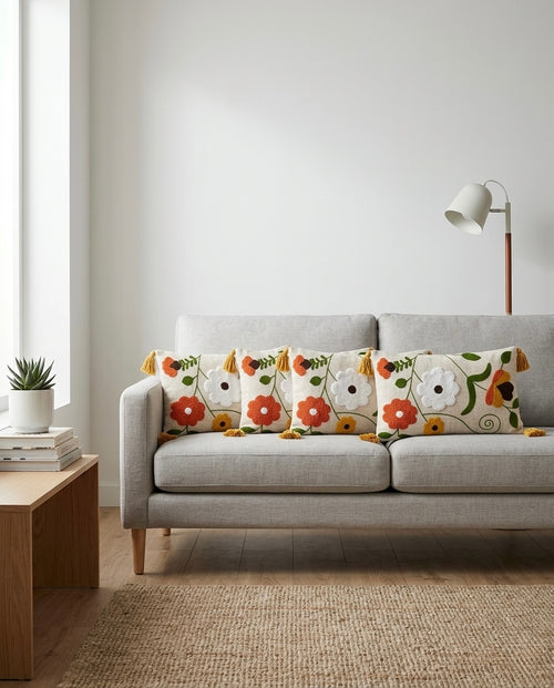 Bloom Garden Embroidered Cushion Cover